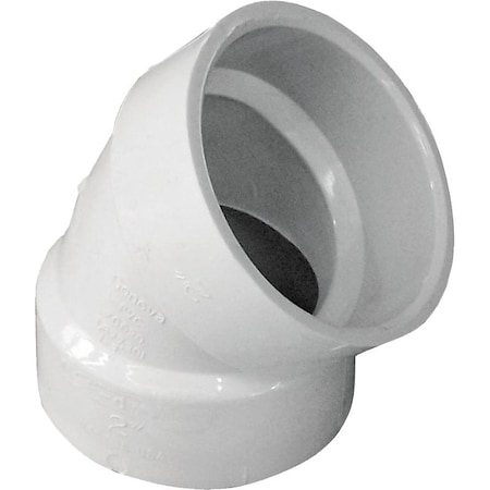 Genova B K 05886H Pipe Elbow, 2 in, Hub, 45 deg Angle, PVC, SCH 40 Schedule 192522P/05886H