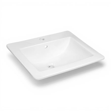 Anzzi 21 in Rectangular Ceramic Drop-In Bathroom Sink Basin, Glossy White, Single Faucet Hole and Overflow LS-AZ927