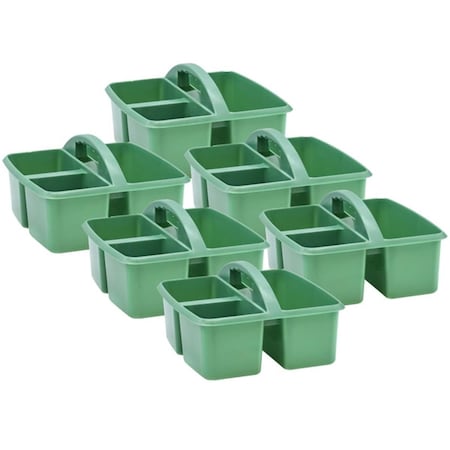 Roomfactory Plastic Storage Caddy, Eucalyptus Green, 6PK RO1730243