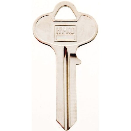 Hy-Ko Key Blank, Brass, Nickel, For: Russwin and Corbin Cabinet, House Locks and Padlocks 11010RU1