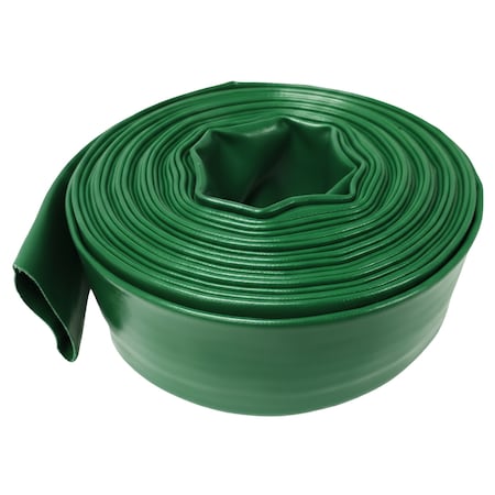 Hydromaxx 1.5" x 100' Heavy Duty 6 Bar Green Lay Flat Discharge and Backwash Hose GLF112100