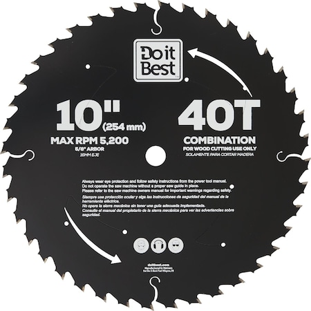 Do It Best 10'' 40-Tooth Combination Circular Saw Blade QJDIB-CS-014