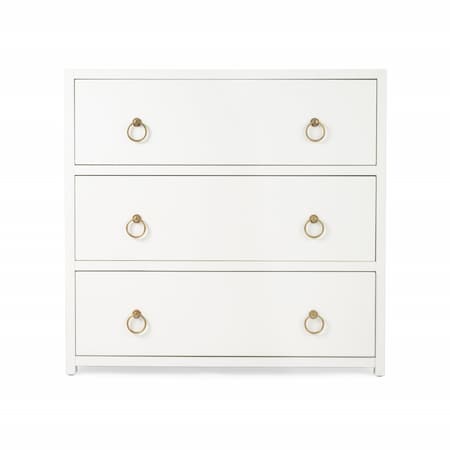 Homeroots 34" White Manufactured Wood Three Drawer Dresser 389816