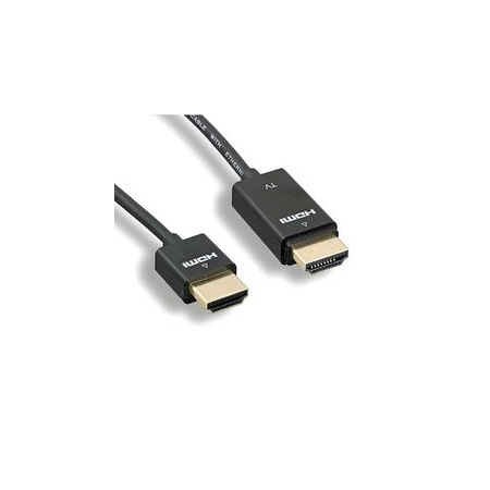 Cable Wholesale Ultra-Slim Active HDMI Cable, High-Speed with Ethernet , RedMere chipset, 4K at 30Hz, 36AWG, black, 15ft 10V3-48115