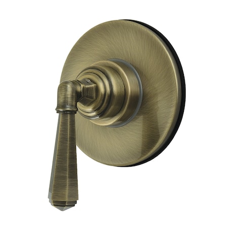 Kingston Brass Single-Handle Six-Way Diverter Valve with Round Trim Kit, Antique Brass KS4033HL