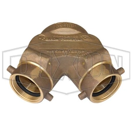 Dixon The Right Connection 21-132 Double Clapper Siamese Back Outlet, 2 2-1/2 x 4 in, FNST x FNPT, Cast DCS4025F-NB