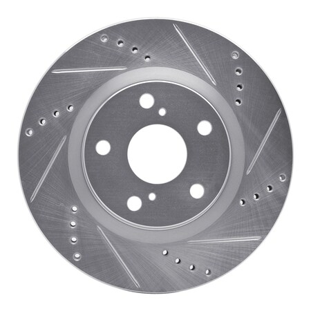 Dynamic Friction Co DFC Brake Rotor - Drilled and Slotted - Silver 631-80031R