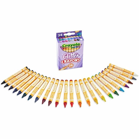 Crayola Glitter Crayons, Regular Size, 24 Colors Per Set, 144PK 523715