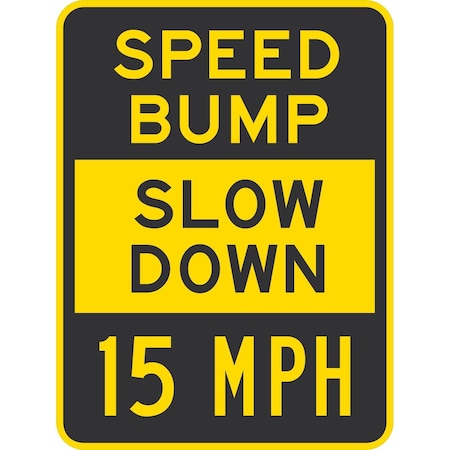 Lyle Speed Bump Slow Down 15 Mph, 18x24, High Intensity Prismatic, Yellow G-10335-HI_18x24