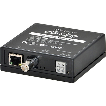 Altronix PoE Extender, 3-1/2" D x 3-1/2" W, Black EBRIDGE1PCR