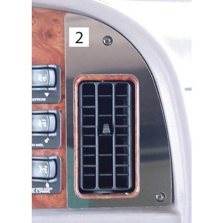Replacement For Peterbilt 385 Year 2004 Stainless Steel Right Dash Vent Trim Driver Side