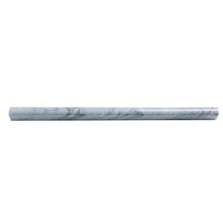 Apollo Tile Cloud Gray 1x12 Bardiglio Nuvolato Marble Polished Pencil Liner Tile Trim 0.5 sqft/case, 10PK APLMBA881PA