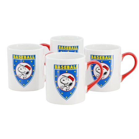 Peanuts Best In Sports Baseball 4 Piece 19 Ounce Stoneware Mug Set 750123595M