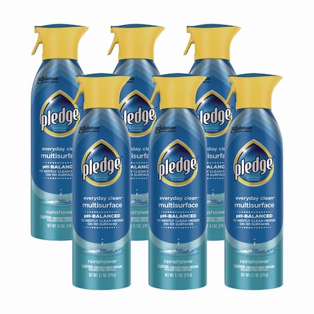 Pledge Multi-Surface Everyday, Rainshower, 9.7 oz Aerosol Spray, 6PK 336275
