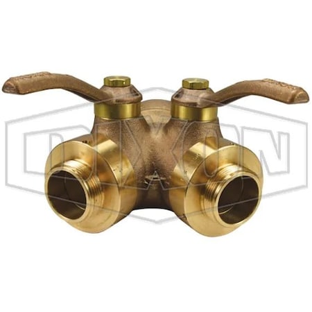 Dixon Ball Wye Valve, 2-1/2 x 1-1/2 in, Female NST NH x MNPSH, Brass Body S7337S