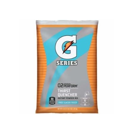 Gatorade G Series 02 Perform Thirst Quencher Instant Powder, 51 oz, Pouch, 6 gal Yield, Glacier Freeze, 14PK 308-33676