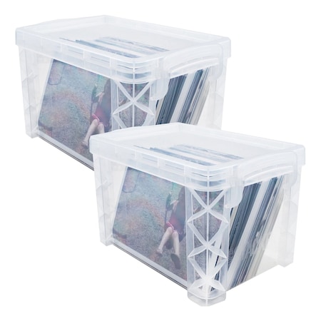 Super Stacker Clear Plastic Stacking Storage Box, 4X6 in, 2PK 40305