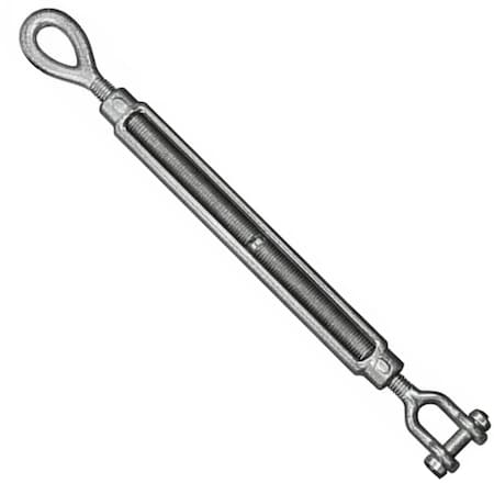 Hyw Products Drop Forged Hot Dipped Galvanized Steel Turnbuckle 1/2in x 9in Eye/Jaw 1015129