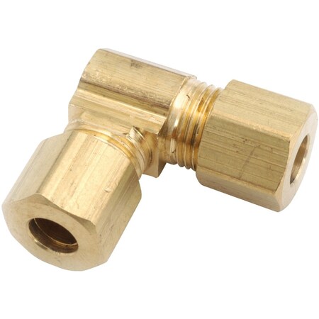 Anderson Metals 5/16'' 90 Deg. 2-Way Compression Brass Elbow, 1/4 Bend 750065-05