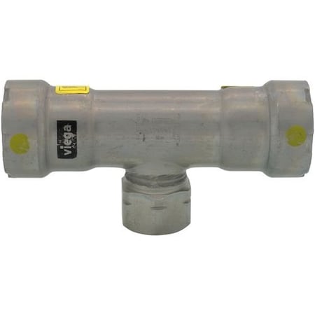 Viega MegaPressG tee P1 0.75 P2 0.75 FPT 0.5 carbon steel zinc-nickel coating 25406