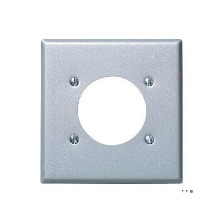 Leviton Receptacle Wall Plate, Number of Gangs: 2 Stainless Steel, Silver 84026