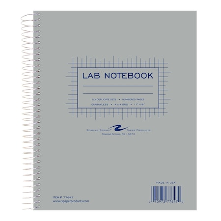 Roaring Spring Lab Notebooks, 11"x9", 50 sets Yellow/White 77647