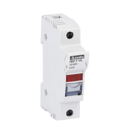 Lovato Fuse Holder 1P 10X38 C/W Ind., 12PK FB01F1PL