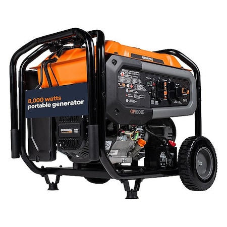 Generac Portable Generator, Gasoline, Electric Start, 120/240V AC 8929