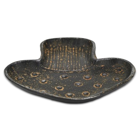 Homeroots 7in Black Cast Iron Handmade Trinket Tray 713015