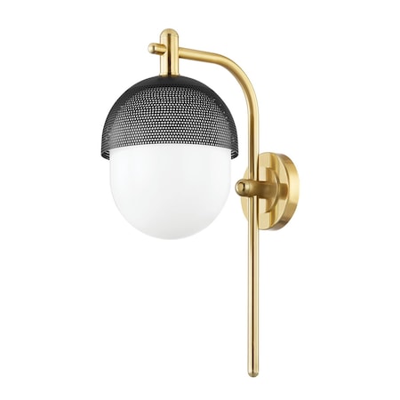 Hudson Valley Lighting Nyack 1 Light Wall Sconce 9 In. Aged Brass/Black 6100-AGB/BK