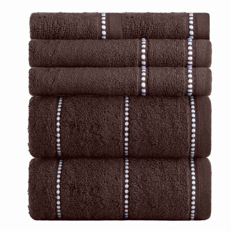 Lavish Home 6PC Bathroom Towels Set 100% Cotton Bathroom Accessories Soft Towel Set for Shower, Gym, Dorm, Spa 67-0024-CH