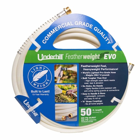 Proline Featherweight EVO Hose, White, 50', Ultra Light and Tough H50-050FW-EVO-W
