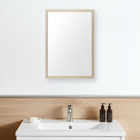 Homeroots 26" Tan Bathroom Vanity Mirror 607232