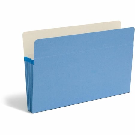 Smead COLORED FILE POCKETS, 3.5in EXPANSION, LEGAL SIZE, BLUE 74225