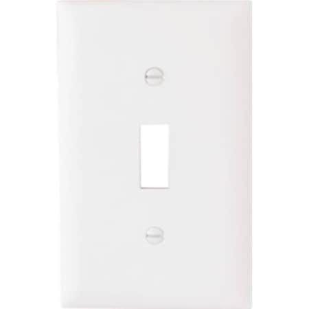 Legrand TradeMaster TP Switch Wallplate, 4.68 in L, 2.93 in W, 1 -Gang, Nylon, White, Smooth, 10PK TP1WCP10