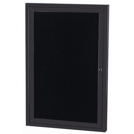 Aarco Enclosed Letter Board Directory w/ Powder Coated Black Aluminum Frame, 48''Hx36''W, 1 Door ADC4836BK