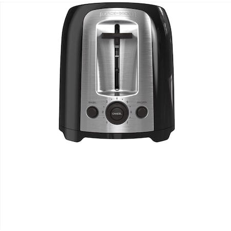 Black+Decker Stainless Steel Black/Silver 2 slot Toaster 12.32 in. H X 9.09 in. W X 8.58 in. D TR1278B-RFP