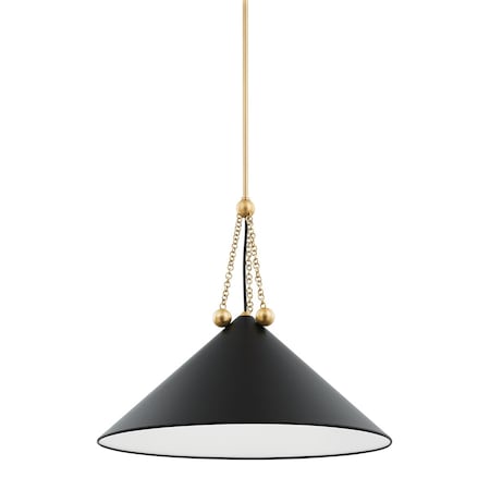 Mitzi Kalea 1 Light Pendant 24 In. Aged Brass/Soft Black H784701L-AGB/SBK