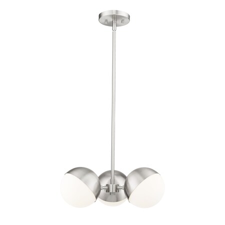 Z-Lite Realm Sphere 3 Light Chandelier, Brushed Nickel, 17.25 In W x 6.25 In H 7517-3BN