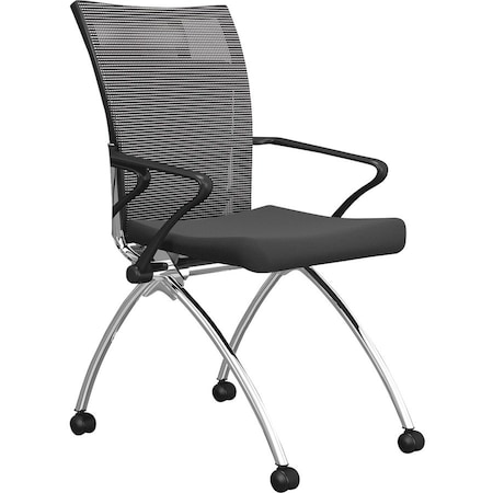 Mayline Training Chair Integrated Arms, 18-1/2" Height, Mesh, Black TSH1BB