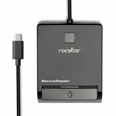 Rocstor SECUREREADER CR15 USB-C SMART CARD READER - COMMON ACCESS CARD (CAC) READER - FI Y10P006-B2