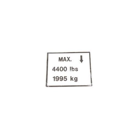Jlg REPLACEMENT DECAL MAX LOAD JACKS 1705042