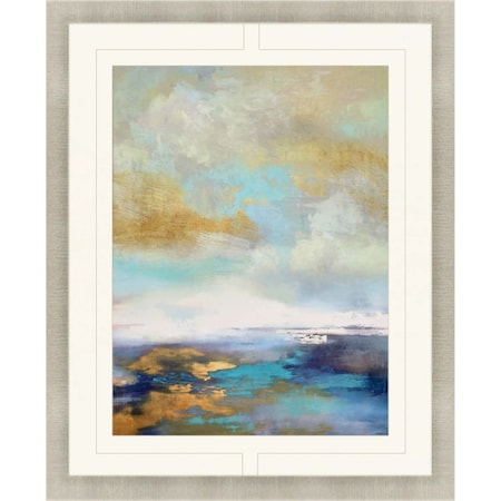 Homeroots Iridescence Framed Art Gold Picture Frame Print Wall Art 416349