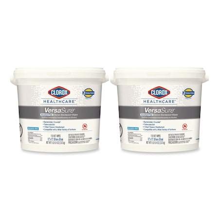 Clorox VersaSure Cleaner Disinfectant Wipes, 1-Ply, 12 x 12, Fragranced, White, 110 Wipes, PK2 31759