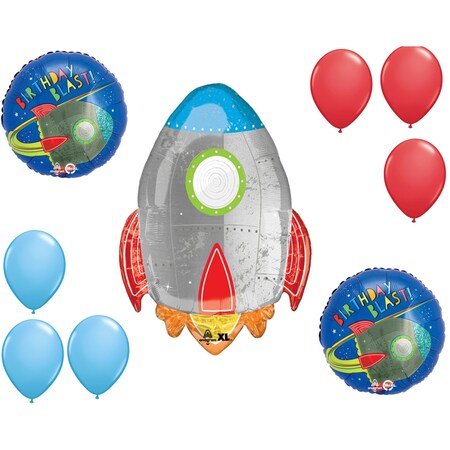 Loonballoon Space, Alien, Rocket Theme Balloon Set, 29in. Blast Off Rocket Balloon, Blast Off Birthday Balloon 96120-81195
