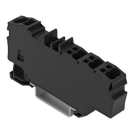 Wago Terminal Block, 2.91" L, 1.3" W, 800V, Black 2006-8035