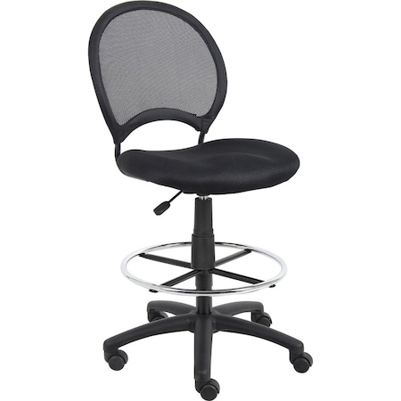 Boss Fabric Drafting Chair, 29-, Armless, Black B16215