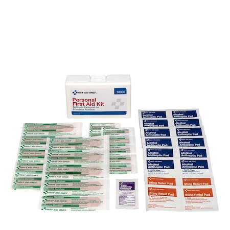 First Aid Only Personal First Aid Kit 38 Piece Plastic Case 38000-002