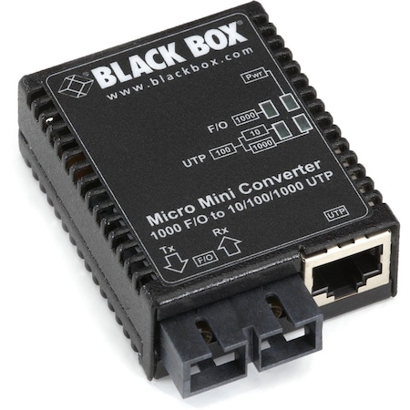 Black Box Black Box Media Converter, Ethernet to Fiber, SC, 10/100/1000 Mbps LMC4002A