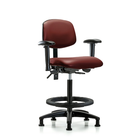 Blue Ridge Ergonomics Vinyl Chair, Vinyl, Adjustable Arms BR-VHBCH-RG-T1-A1-BF-RG-8815